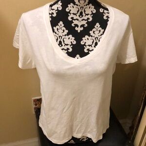 Grass Roots Classic comfy cotton ribbed v-neck semi-sheer short sleeve t-shirt